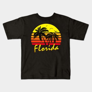 Florida Retro Sunset Kids T-Shirt